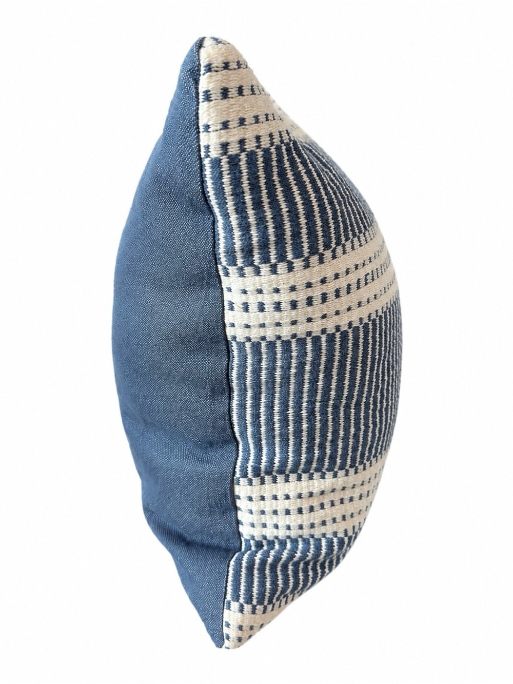 Navy Ivory Woven Coastal Farmhouse Decorative Throw Pillow - Picture 3 of 5